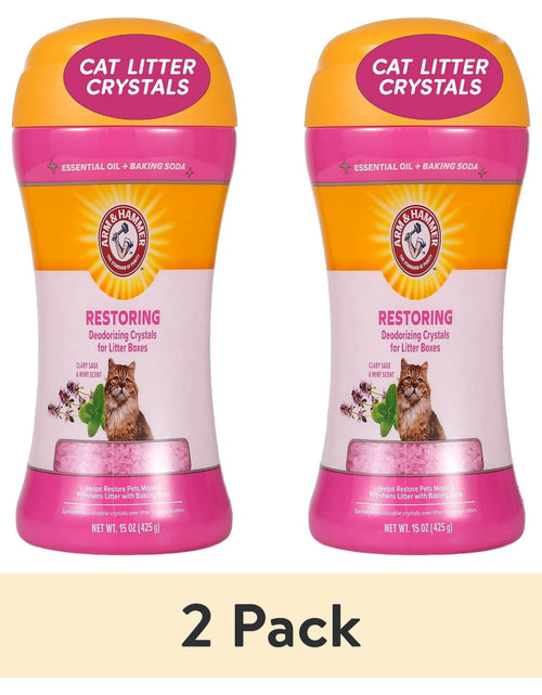 Load image into Gallery viewer, (2 Pack)  Deodorizing Cat Litter Crystals for Litter Boxes, Clary Sage &amp; Mint Scent 15 Oz.
