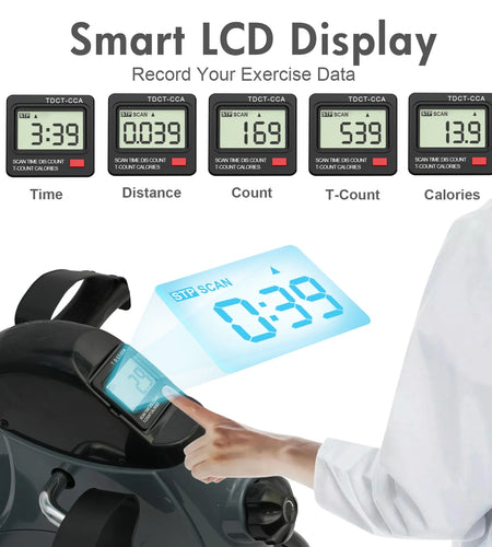 under Desk Exercise Bike, Foot Pedal Exerciser, Portable under Desk Pedal Stepper with Digital Display, Mini Leg Exerciser for Home