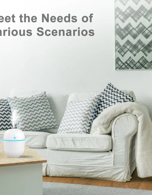 Load image into Gallery viewer, Colorful Cool Mini Humidifier, USB Personal Desktop Humidifier for Car, Office Room, Bedroom,Etc. Auto Shut-Off, 2 Mist Modes, Super Quiet. (White)
