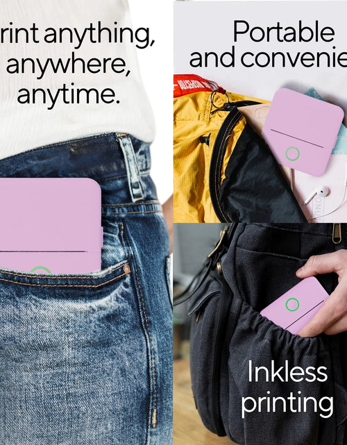Load image into Gallery viewer, CTP500 Bluetooth Mini Portable Inkless Thermal Printer &amp; Label Maker + Paper, Android &amp; Ios (Purple)

