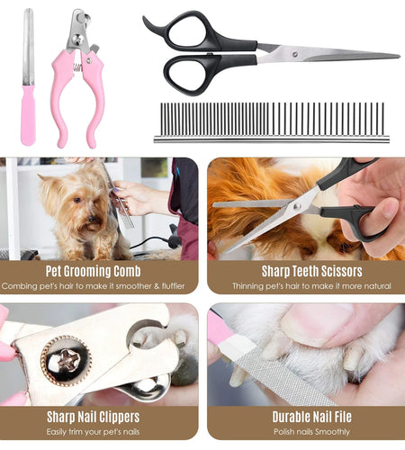 Cordless Dog Grooming Kit, Dog Clippers, Professional Quiet Electric Pets Hair Trimmers