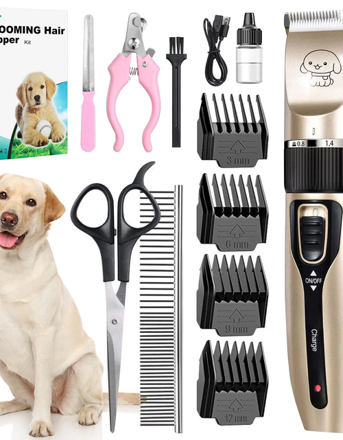 Load image into Gallery viewer, Cordless Dog Grooming Kit, Dog Clippers, Professional Quiet Electric Pets Hair Trimmers
