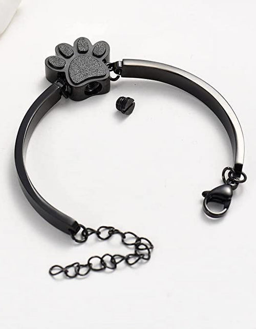 Load image into Gallery viewer, Pet Cremation Jewelry for Ashes for Dog/Cat Ashes Keepsake Urn Bracelet for Women Men Stainless Steel Remembrance Memorial Gift for Loss of Loved Furry Friend with Fill Kit and Gift Box
