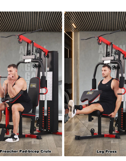 Load image into Gallery viewer, LX750 Multifunctional Full Home Gym System Workout Station with 122.5 Lbs Weight Stack, One Station, Comes with Installation Instruction Video, Ships in 5 Boxes
