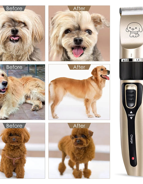 Load image into Gallery viewer, Cordless Dog Grooming Kit, Dog Clippers, Professional Quiet Electric Pets Hair Trimmers
