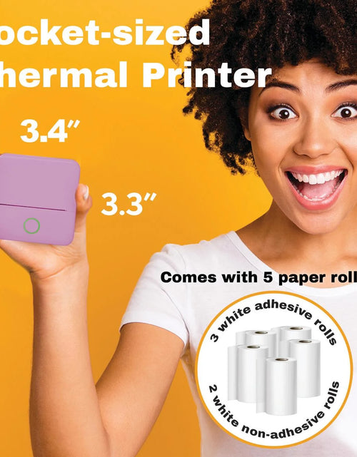 Load image into Gallery viewer, CTP500 Bluetooth Mini Portable Inkless Thermal Printer &amp; Label Maker + Paper, Android &amp; Ios (Purple)
