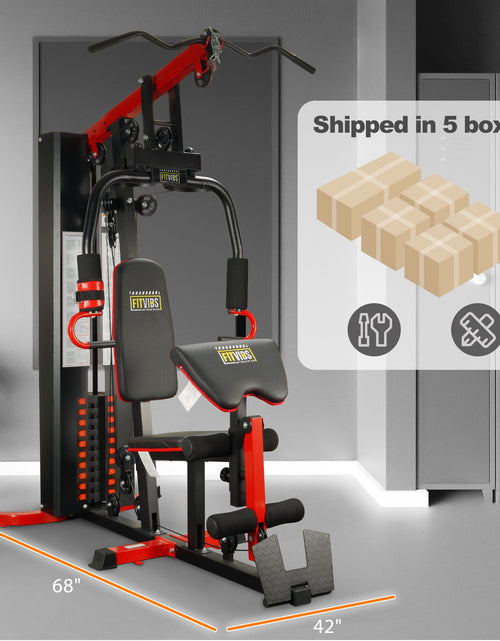 Load image into Gallery viewer, LX750 Multifunctional Full Home Gym System Workout Station with 122.5 Lbs Weight Stack, One Station, Comes with Installation Instruction Video, Ships in 5 Boxes
