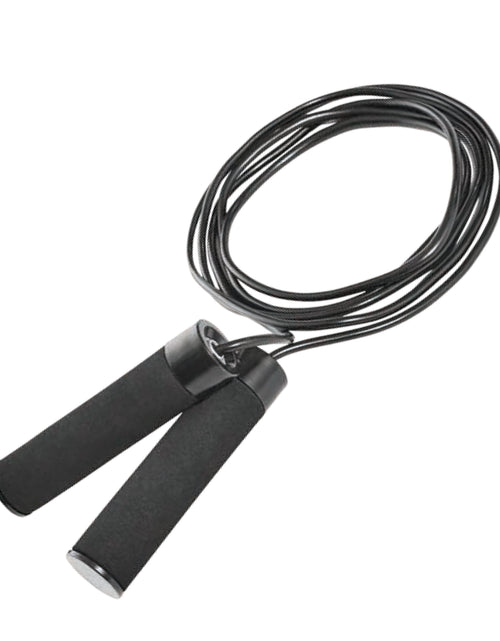 Load image into Gallery viewer, Adjustable Weighted Jump Rope, Adjusts up to 9' Length, Black
