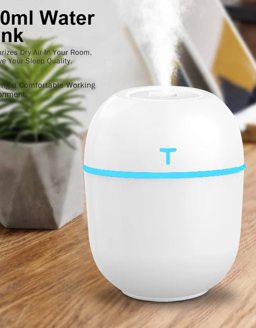 Load image into Gallery viewer, Colorful Cool Mini Humidifier, USB Personal Desktop Humidifier for Car, Office Room, Bedroom,Etc. Auto Shut-Off, 2 Mist Modes, Super Quiet. (White)
