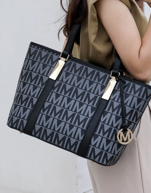 Load image into Gallery viewer, by Mia K. Marimar Women'S Tote Bag with Pouch and Wristlet, Signature 4 Piece Set - Chocolate Brown
