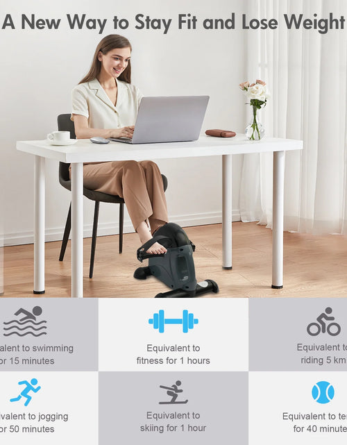 Load image into Gallery viewer, under Desk Exercise Bike, Foot Pedal Exerciser, Portable under Desk Pedal Stepper with Digital Display, Mini Leg Exerciser for Home
