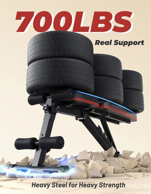Load image into Gallery viewer, Adjustable Folding Weight Bench for Home Gym, Includes Resistance Bands
