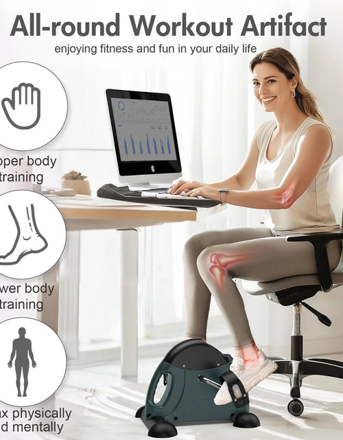 Load image into Gallery viewer, under Desk Exercise Bike, Foot Pedal Exerciser, Portable under Desk Pedal Stepper with Digital Display, Mini Leg Exerciser for Home
