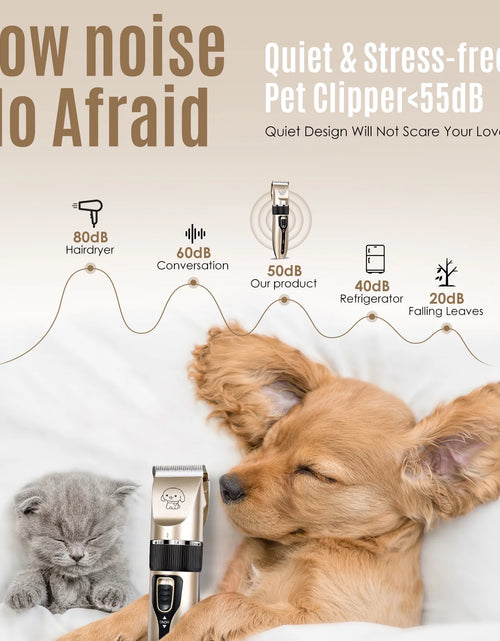 Load image into Gallery viewer, Cordless Dog Grooming Kit, Dog Clippers, Professional Quiet Electric Pets Hair Trimmers
