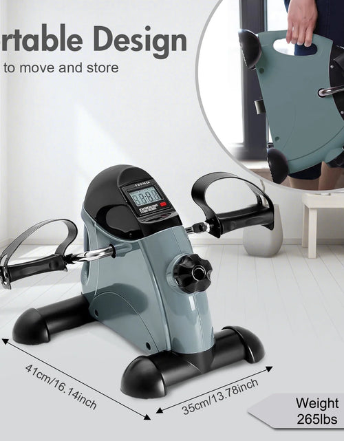 Load image into Gallery viewer, under Desk Exercise Bike, Foot Pedal Exerciser, Portable under Desk Pedal Stepper with Digital Display, Mini Leg Exerciser for Home

