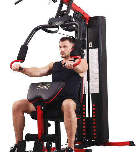 LX750 Multifunctional Full Home Gym System Workout Station with 122.5 Lbs Weight Stack, One Station, Comes with Installation Instruction Video, Ships in 5 Boxes