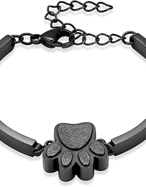 Load image into Gallery viewer, Pet Cremation Jewelry for Ashes for Dog/Cat Ashes Keepsake Urn Bracelet for Women Men Stainless Steel Remembrance Memorial Gift for Loss of Loved Furry Friend with Fill Kit and Gift Box
