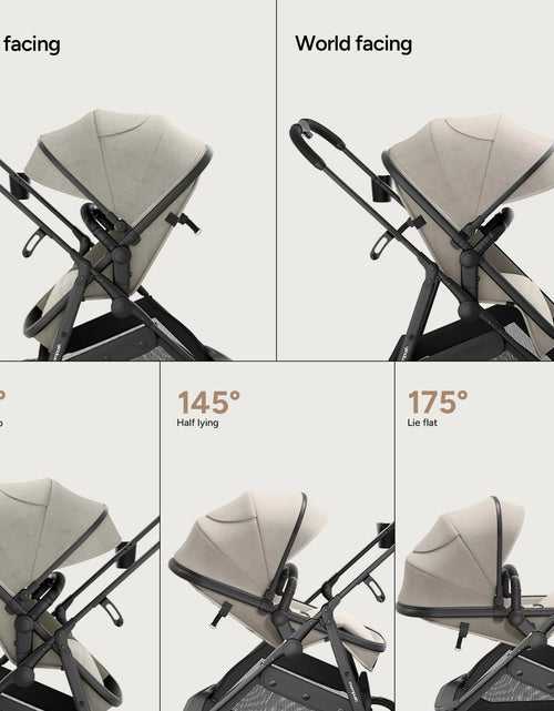 Load image into Gallery viewer, Wiz 2-In-1 Baby Stroller with Bassinet Mode, Reversible Seat and Large Canopy, Khaki, 22.3LB, Unisex
