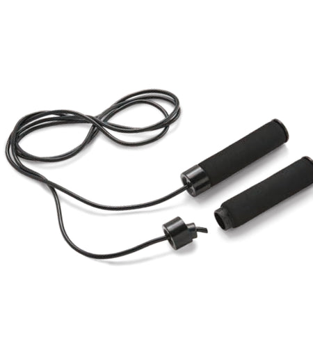 Adjustable Weighted Jump Rope, Adjusts up to 9' Length, Black
