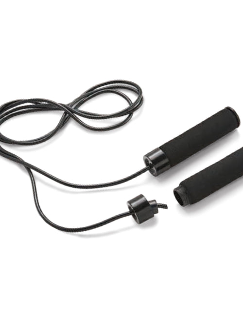 Load image into Gallery viewer, Adjustable Weighted Jump Rope, Adjusts up to 9' Length, Black
