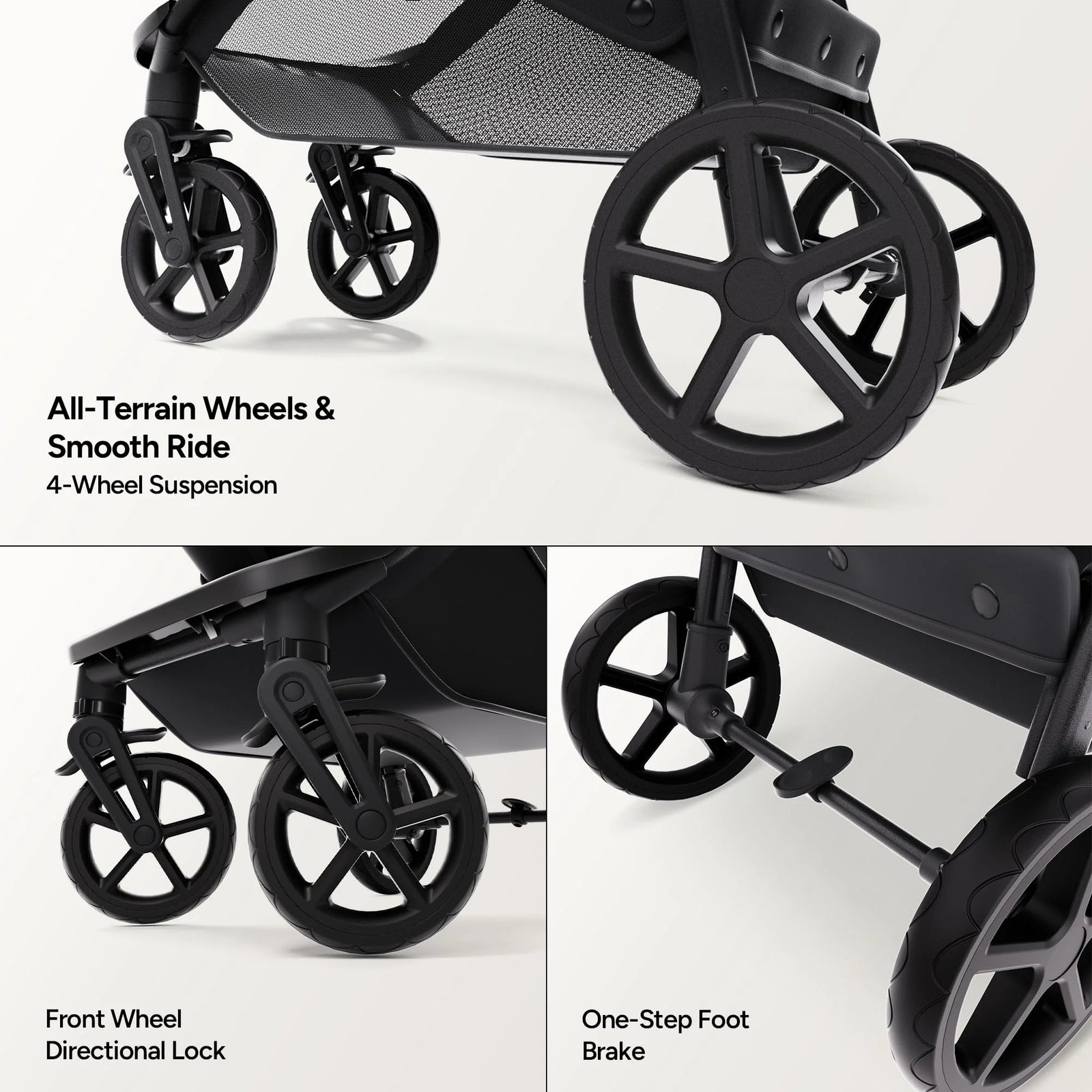 Wiz 2-In-1 Baby Stroller with Bassinet Mode, Reversible Seat and Large Canopy, Khaki, 22.3LB, Unisex